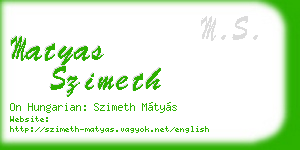 matyas szimeth business card
