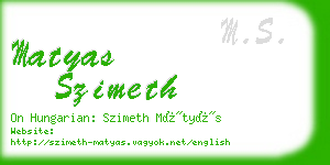matyas szimeth business card